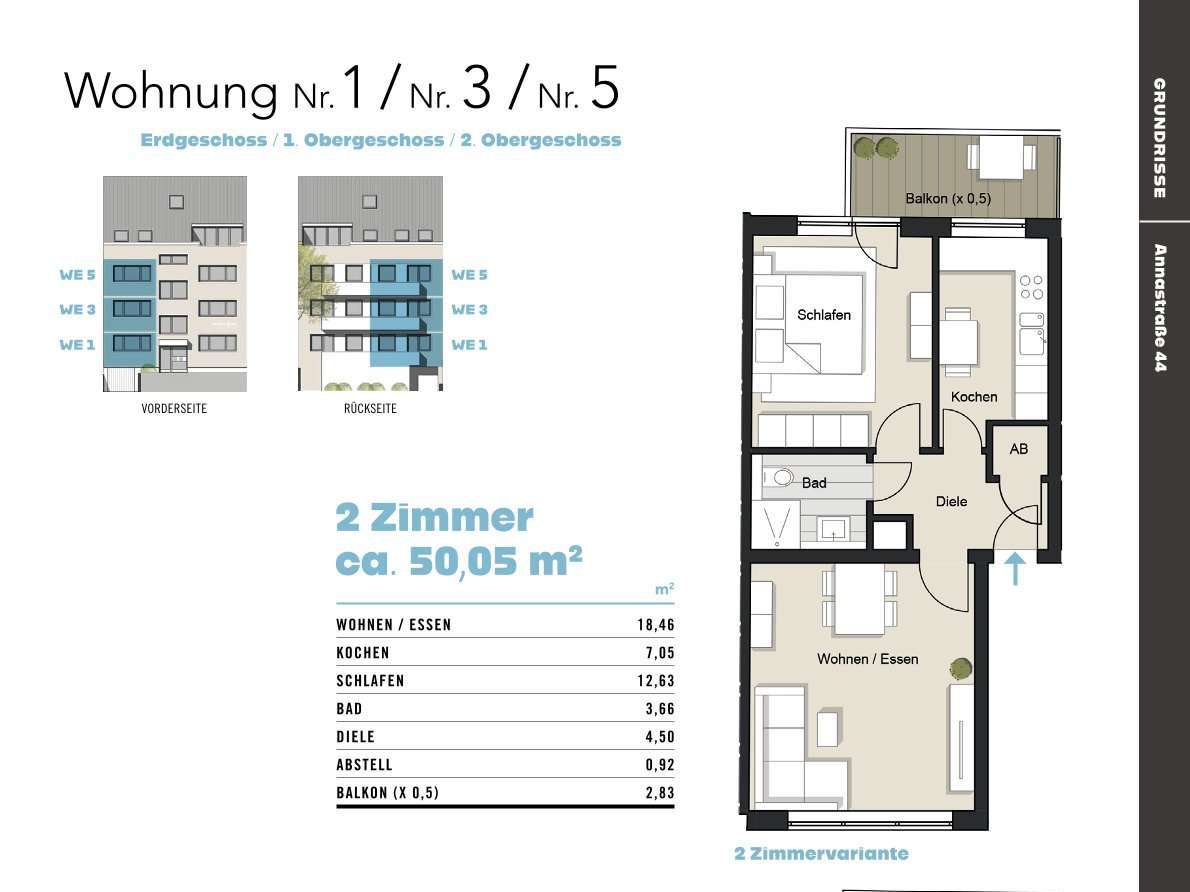 Thumbnail-Wohnung zum Kaufen in Köln 325.000,00 € 50.05 m²