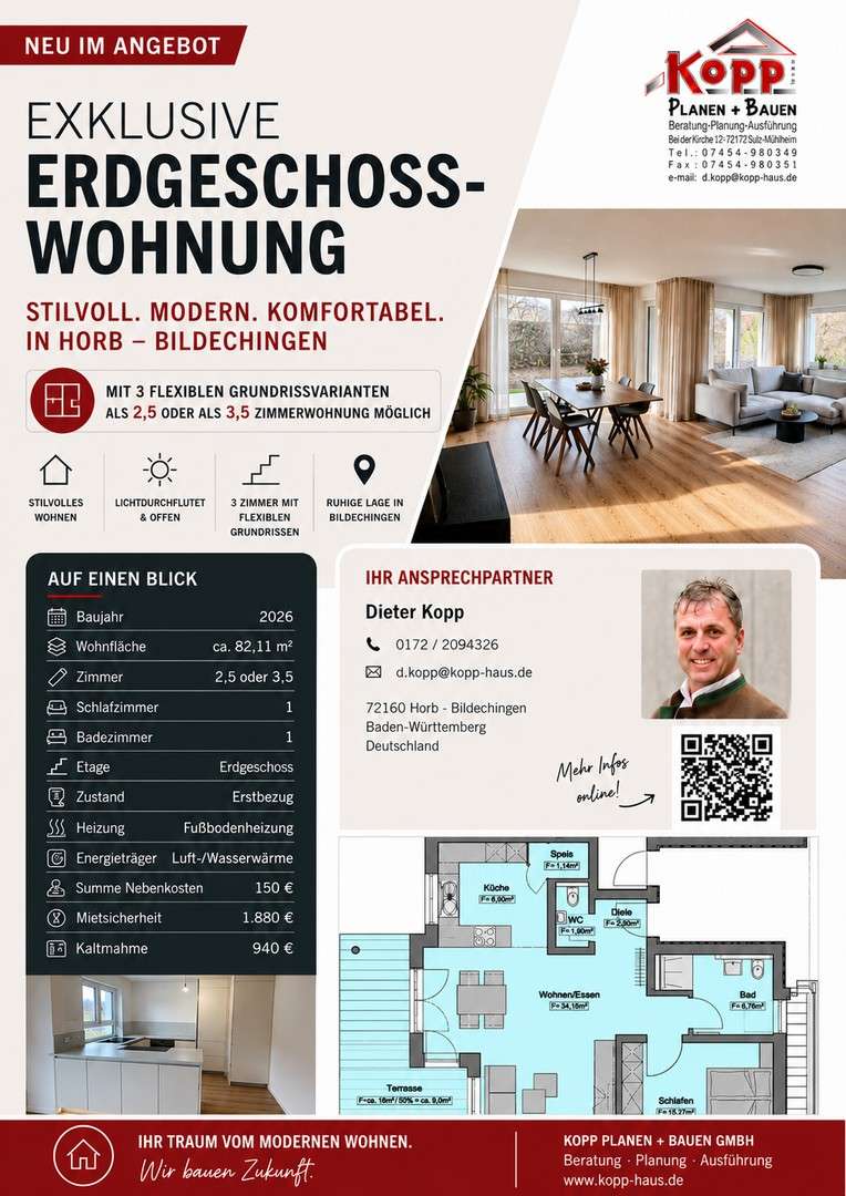 Thumbnail-Wohnung zum Mieten in Horb am Neckar 940,00 € 82.11 m²