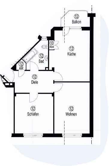 Thumbnail-Wohnung zum Mieten in Düsseldorf 1.080,00 € 78 m²
