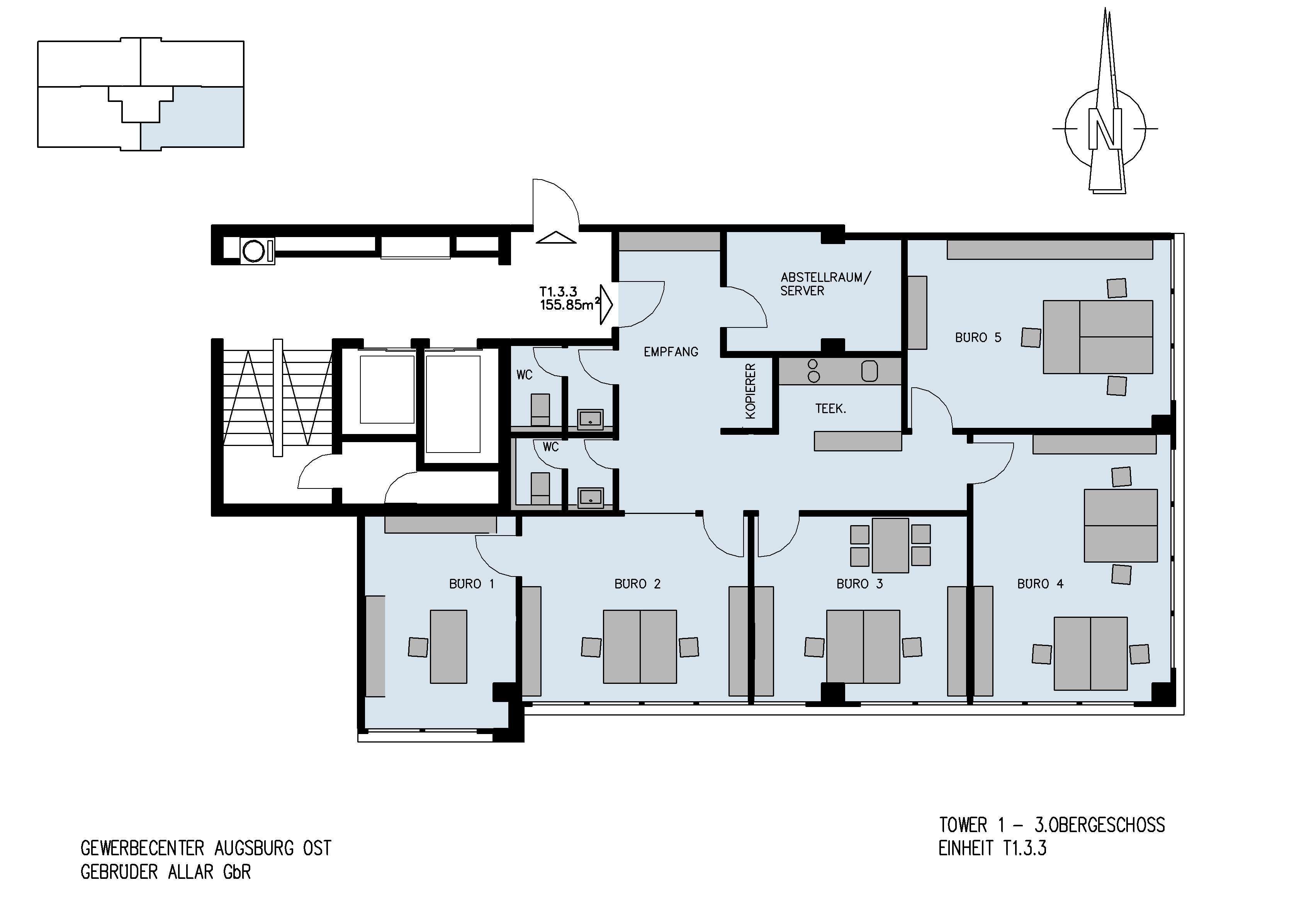 Thumbnail-Büro in Augsburg 1.790,00 € 155.85 m²