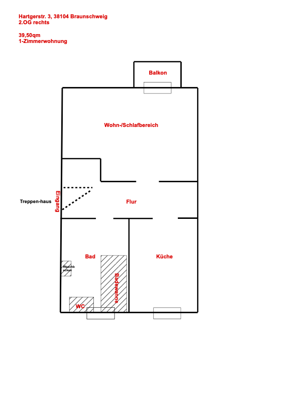 Thumbnail-Wohnung zum Mieten in Braunschweig 523,40 € 39.5 m²