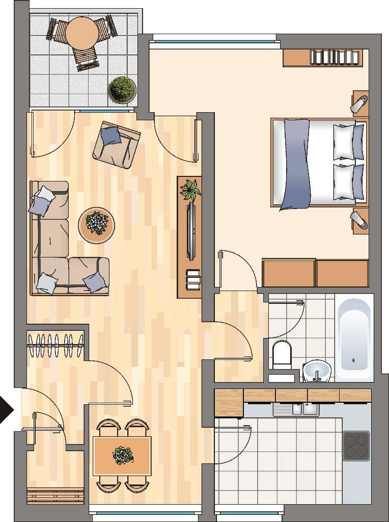 Thumbnail-Wohnung zum Mieten in Dortmund 449,00 € 55.21 m²