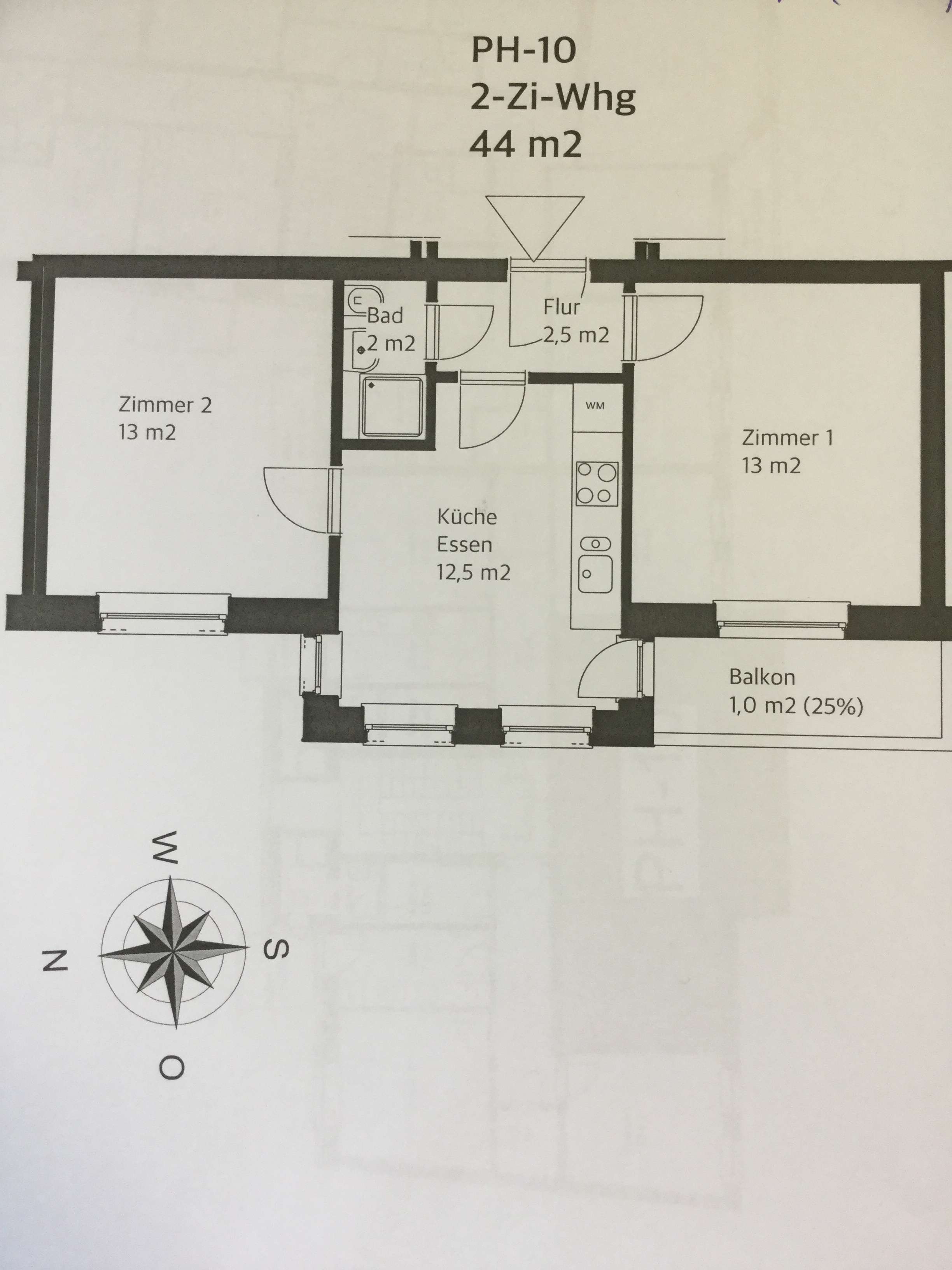 Thumbnail-Wohnung zum Mieten in Wilhelmshaven 499,00 € 44 m²