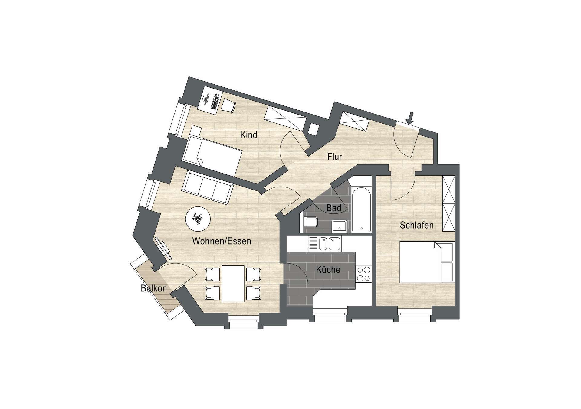Thumbnail-Wohnung zum Mieten in Dresden 1.049,00 € 71.7 m²