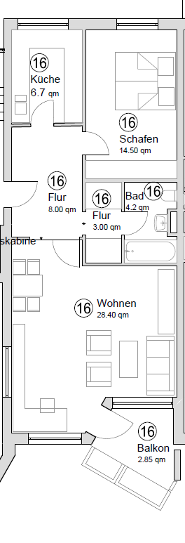 Thumbnail-Wohnung zum Mieten in München 1.600,00 € 67.16 m²