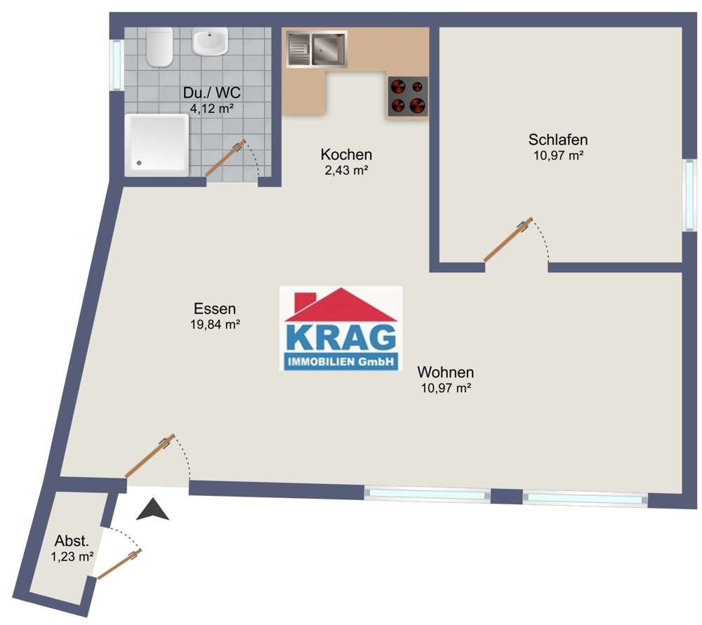 Thumbnail-Wohnung zum Mieten in Dautphetal 340,00 € 50 m²