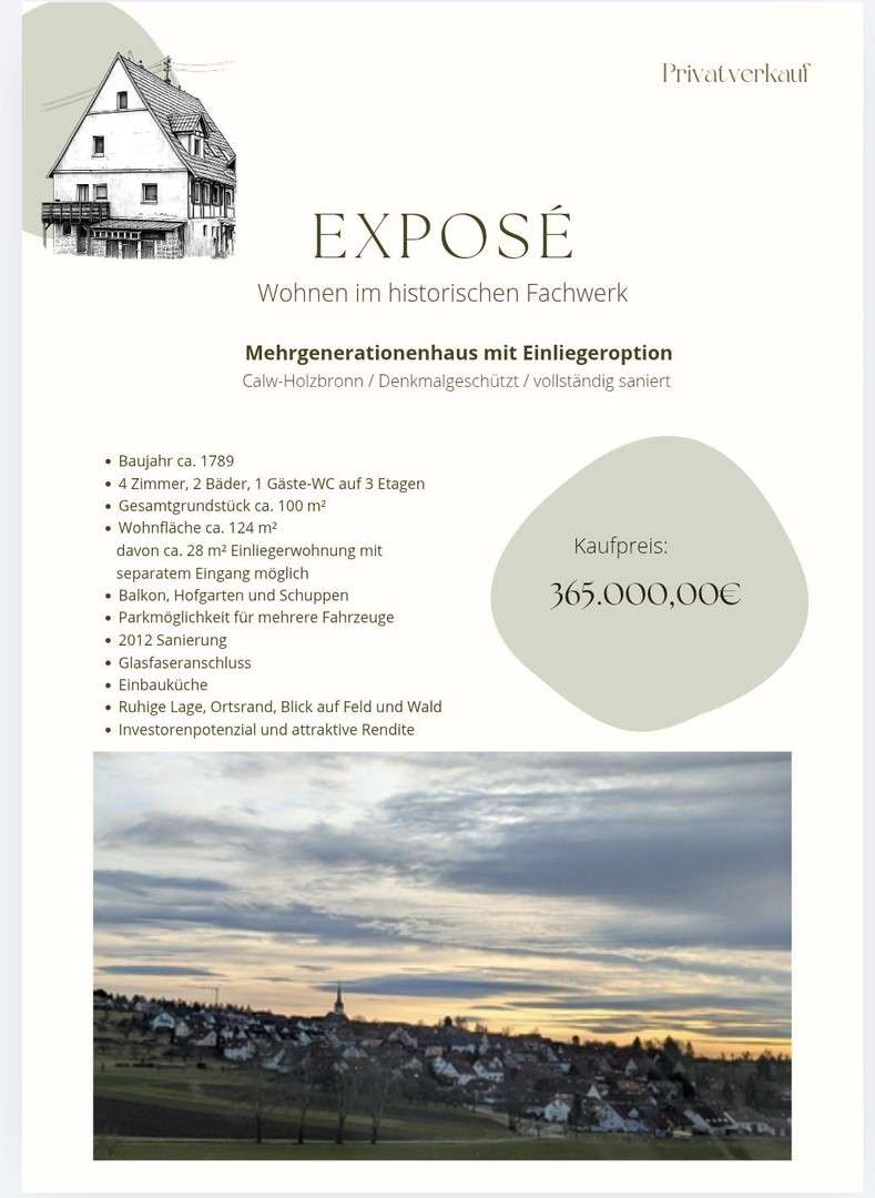 Thumbnail-Haus zum Kaufen in Calw 365.000,00 € 124 m²