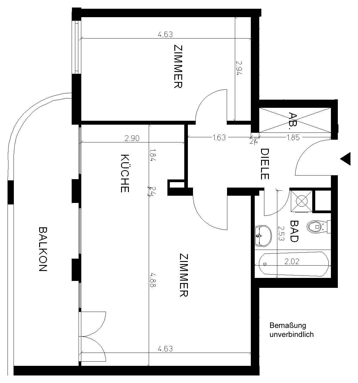 Thumbnail-Wohnung zum Mieten in Berlin 395,14 € 55.42 m²