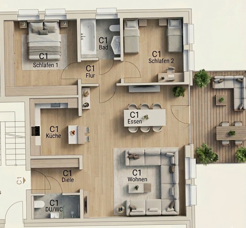 Thumbnail-Wohnung zum Kaufen in Neuss 441.000,00 € 84.79 m²