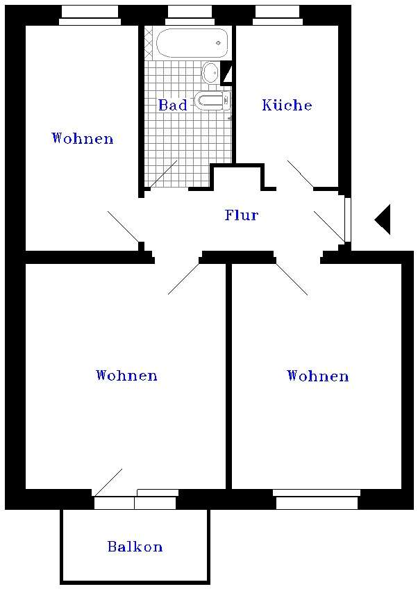 Thumbnail-Wohnung zum Mieten in Calbe 155,00 € 25 m²