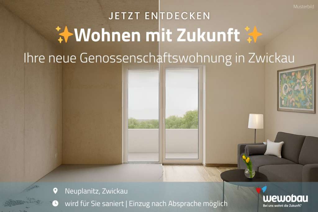 Thumbnail-Wohnung zum Mieten in Zwickau 455,00 € 70 m²