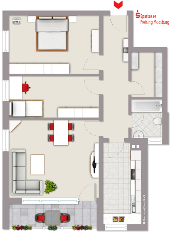 Thumbnail-Wohnung zum Kaufen in Freising 315.000,00 € 82 m²