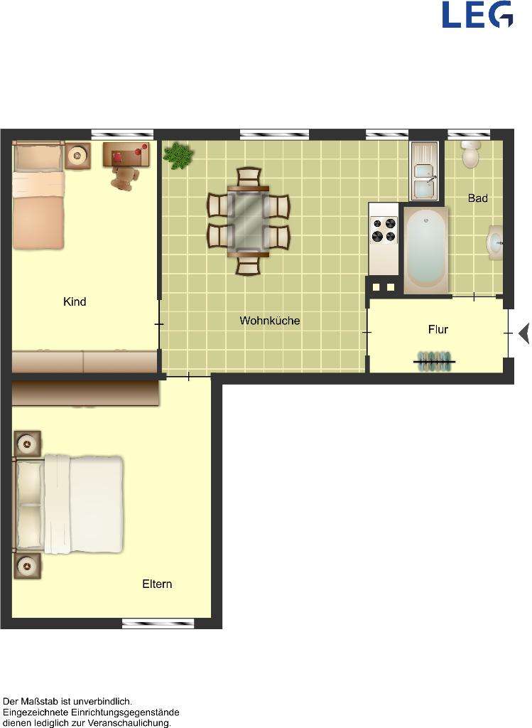 Thumbnail-Wohnung zum Mieten in Duisburg 469,00 € 50.9 m²
