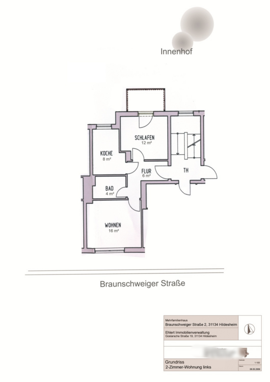 Thumbnail-Wohnung zum Mieten in Hildesheim 480,00 € 49 m²