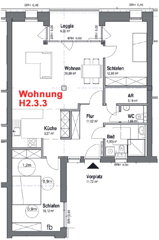 Thumbnail-Wohnung zum Mieten in Haltern am See 1.300,00 € 96.33 m²
