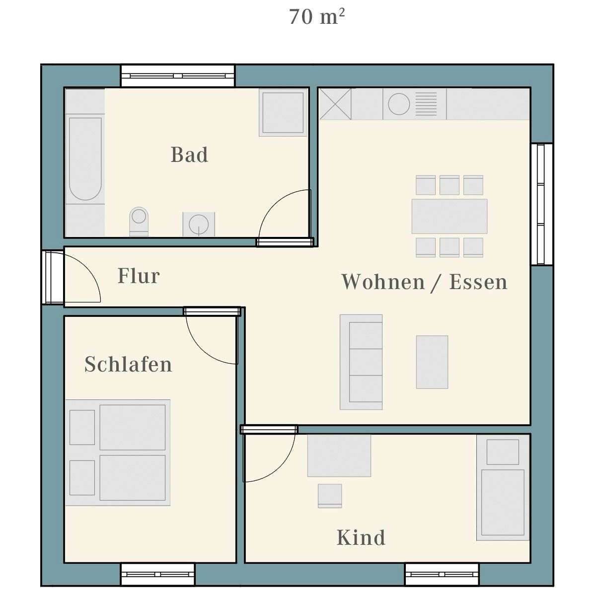 Thumbnail-Wohnung zum Mieten in Mainhausen 990,00 € 70 m²
