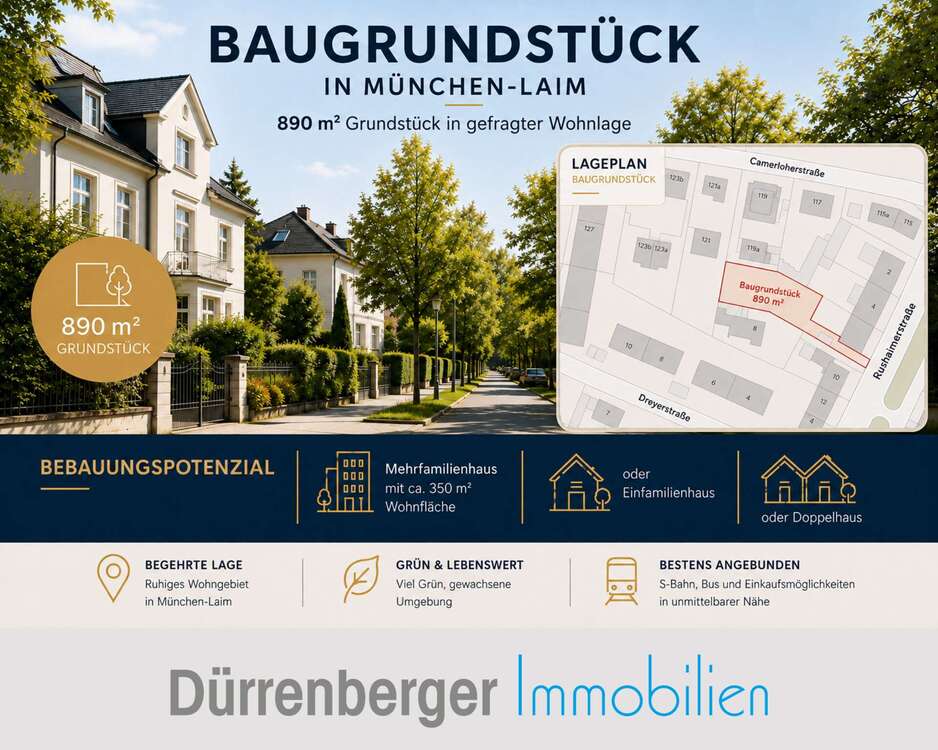 Thumbnail-Grundstück zu verkaufen in München 1.500.000,00 € 890 m²