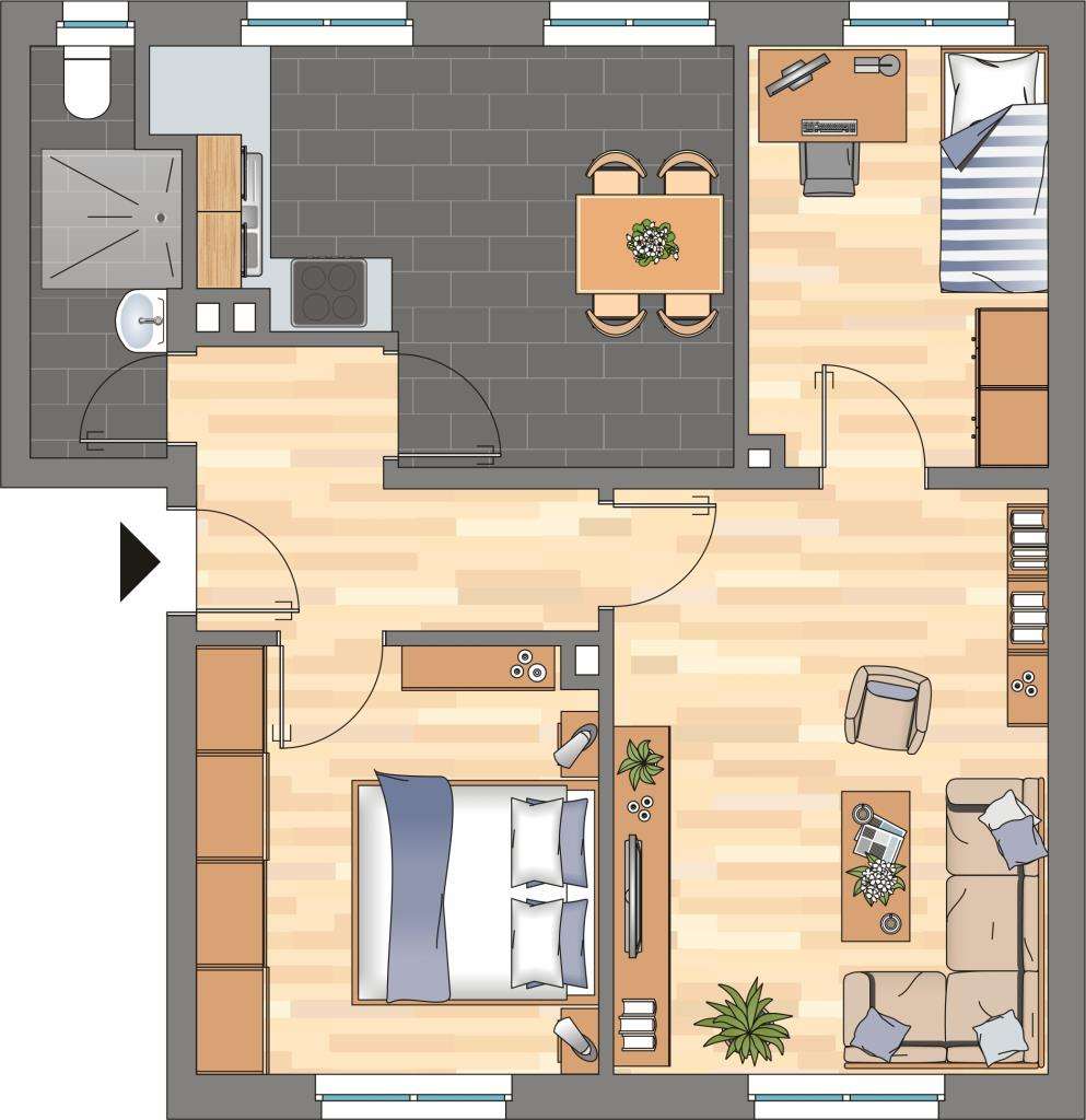 Thumbnail-Wohnung zum Mieten in Wilhelmshaven 439,00 € 63.31 m²