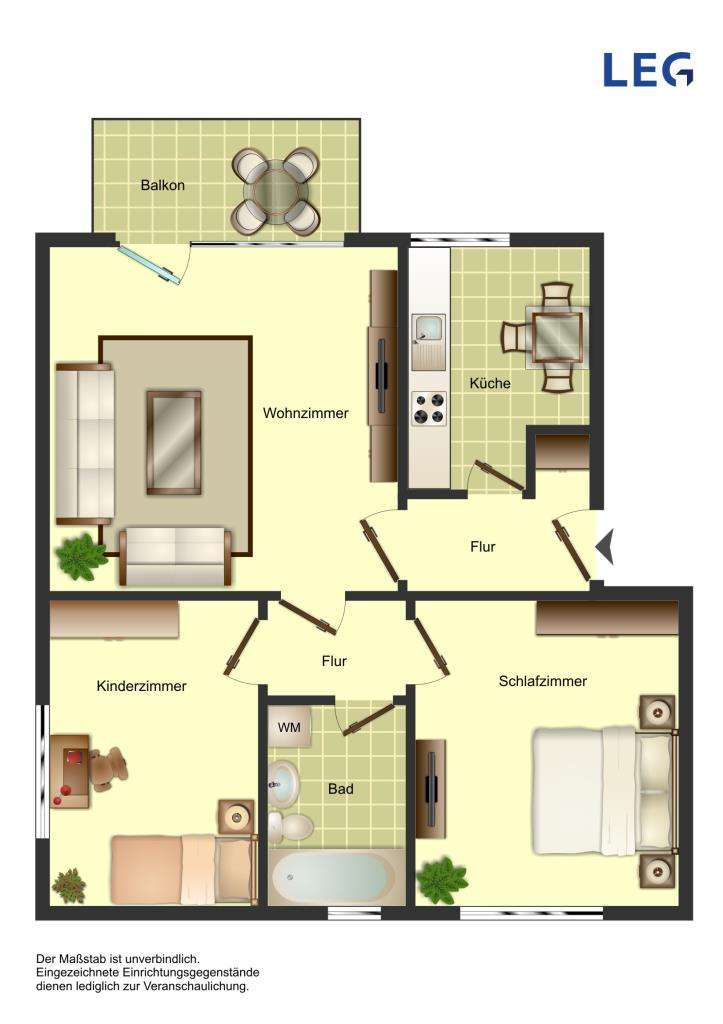 Thumbnail-Wohnung zum Mieten in Bergkamen 499,00 € 60 m²