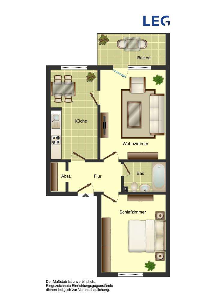 Thumbnail-Wohnung zum Mieten in Bergkamen 399,00 € 54.4 m²