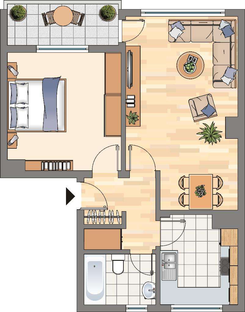 Thumbnail-Wohnung zum Mieten in Dortmund 469,00 € 60 m²