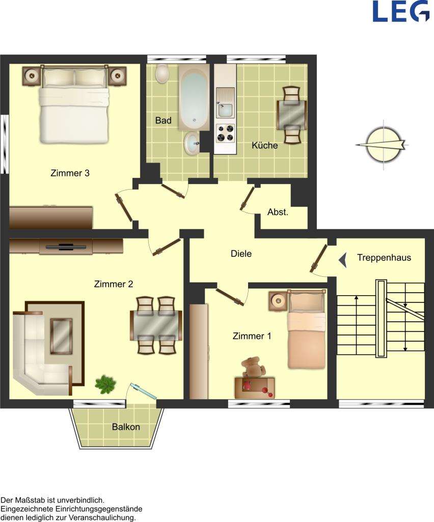 Thumbnail-Wohnung zum Mieten in Bergkamen 479,00 € 63.33 m²
