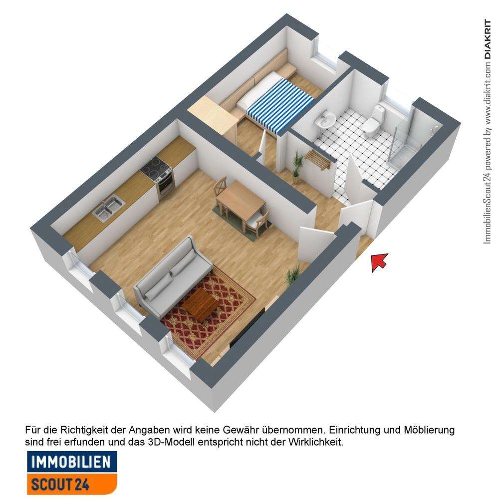 Thumbnail-Wohnung zum Mieten in Bitterfeld 300,00 € 45 m²