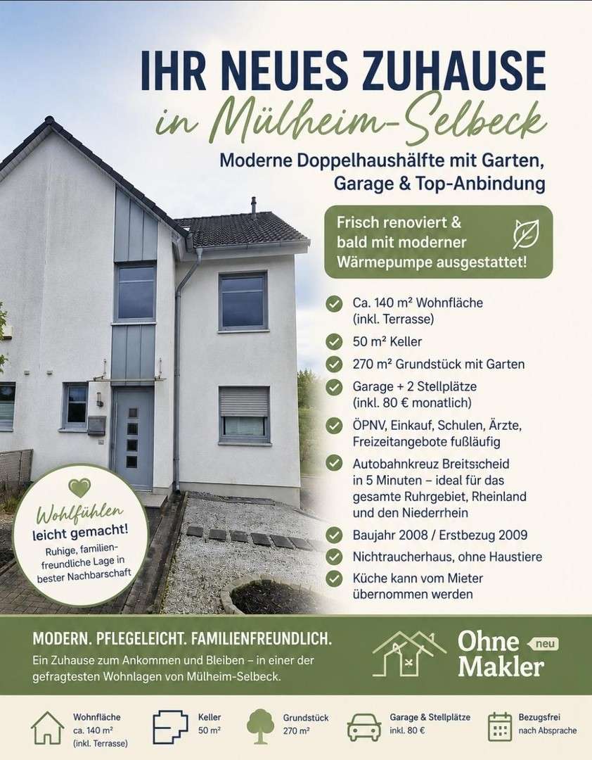 Thumbnail-Haus zum Mieten in Mülheim an der Ruhr 2.240,00 € 140 m²