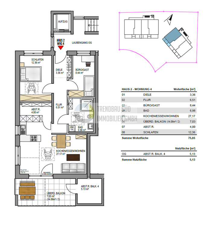 Thumbnail-Wohnung zum Kaufen in Mietingen 378.500,00 € 75.85 m²