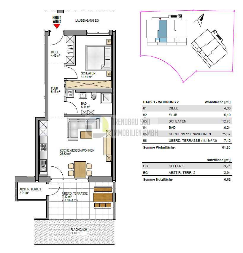 Thumbnail-Wohnung zum Kaufen in Mietingen 300.000,00 € 61.2 m²
