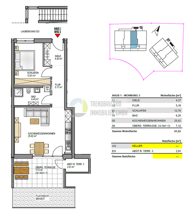 Thumbnail-Wohnung zum Kaufen in Mietingen 300.000,00 € 61.22 m²