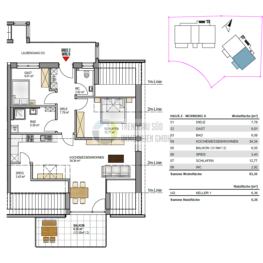 Thumbnail-Wohnung zum Kaufen in Mietingen 425.000,00 € 83.3 m²