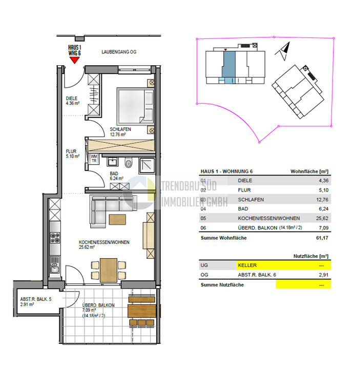 Thumbnail-Wohnung zum Kaufen in Mietingen 305.500,00 € 61.17 m²