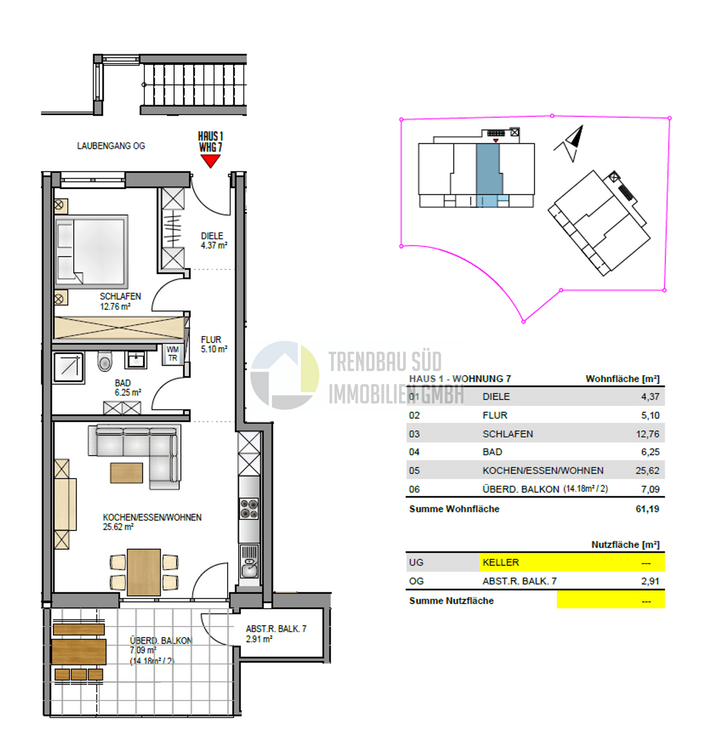 Thumbnail-Wohnung zum Kaufen in Mietingen 305.500,00 € 61.19 m²