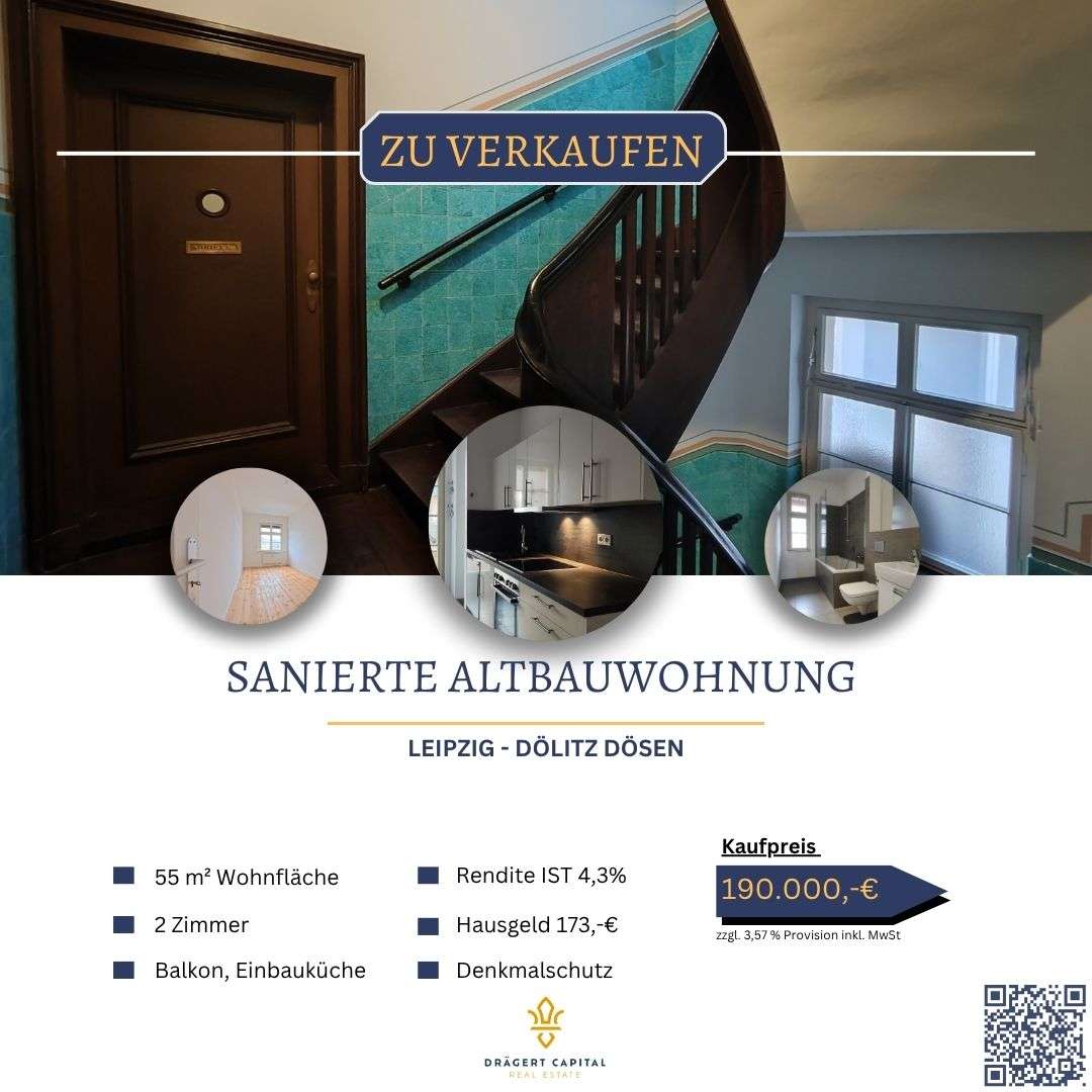 Thumbnail-Wohnung zum Kaufen in Leipzig Dölitz-Dösen 190.000,00 € 54.57 m²
