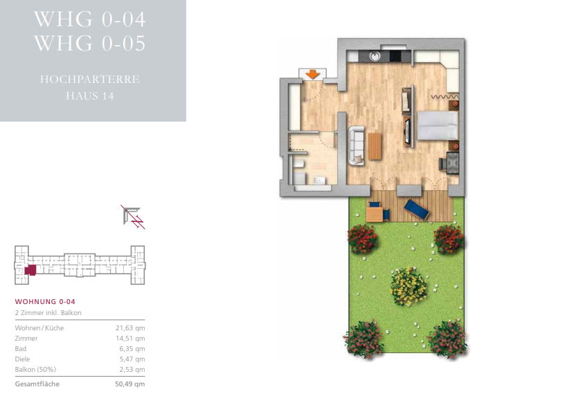 Thumbnail-Wohnung zum Mieten in Berlin 619,85 € 50.49 m²