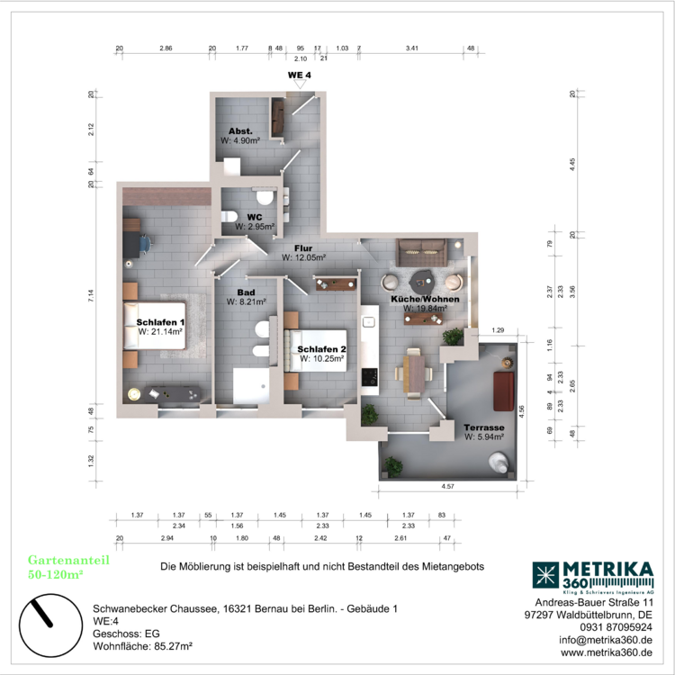 Thumbnail-Wohnung zum Mieten in Bernau bei Berlin 1.280,00 € 85.27 m²