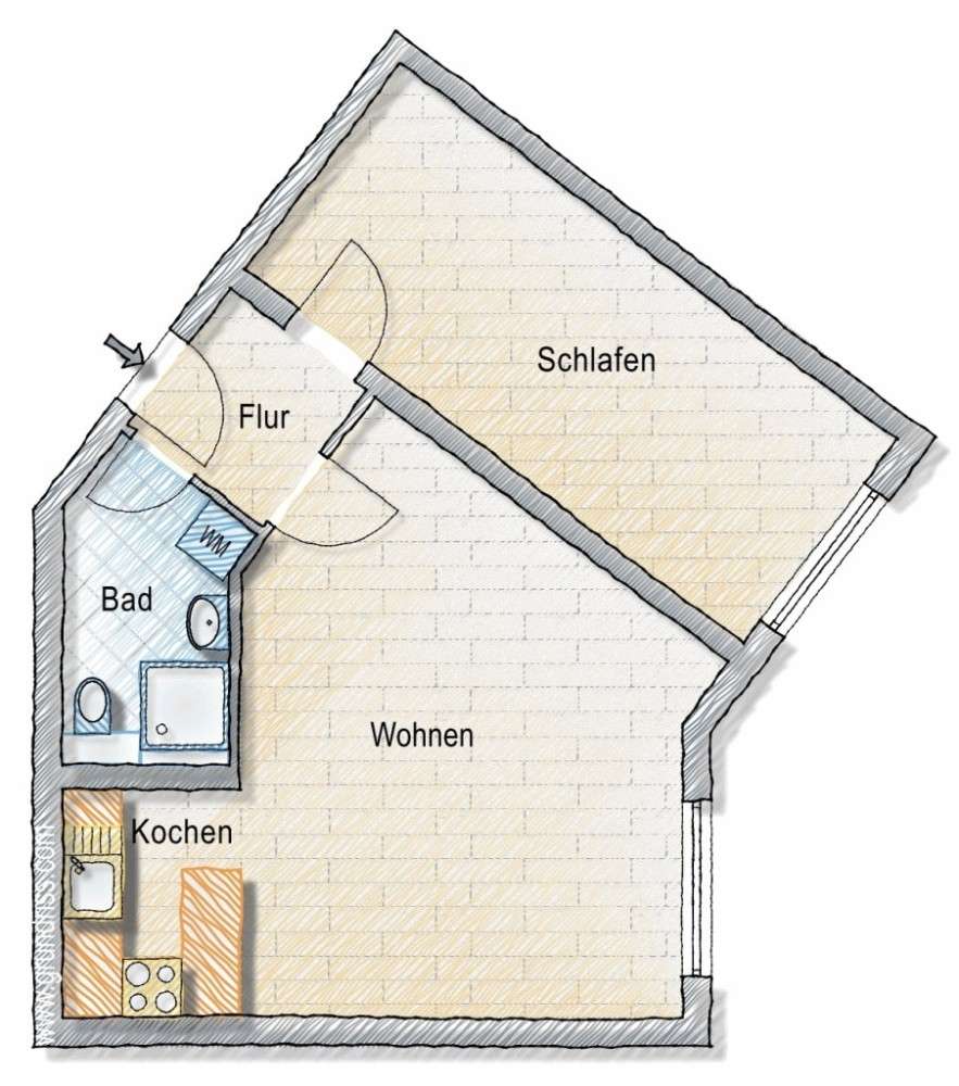Thumbnail-Wohnung zum Kaufen in Fürth 177.000,00 € 50.85 m²