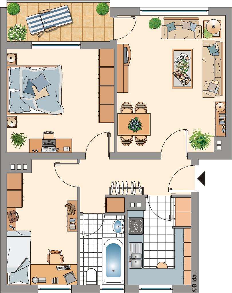 Thumbnail-Wohnung zum Mieten in Remscheid 529,00 € 62.74 m²