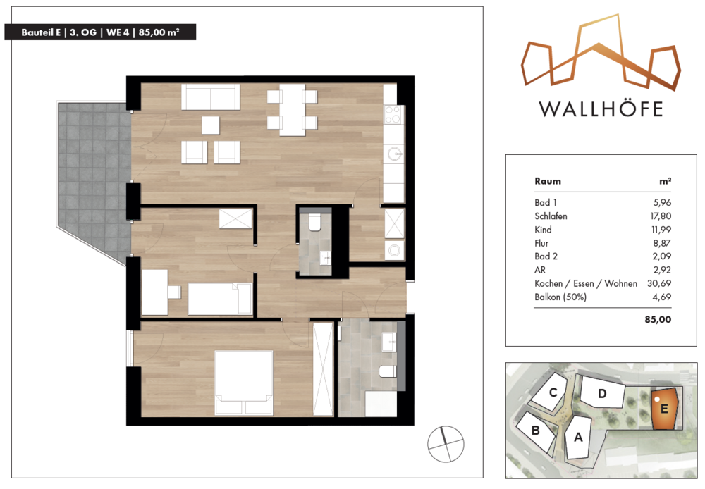 Thumbnail-Wohnung zum Mieten in Ratingen 1.455,00 € 85 m²