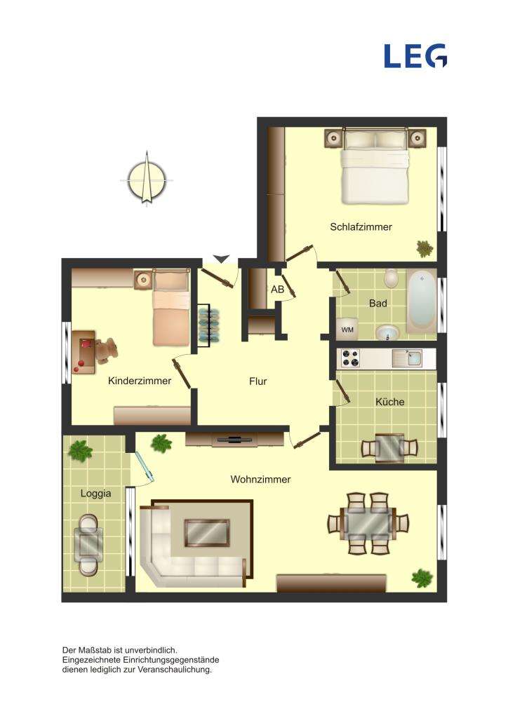 Thumbnail-Wohnung zum Mieten in Bergkamen 499,00 € 72 m²