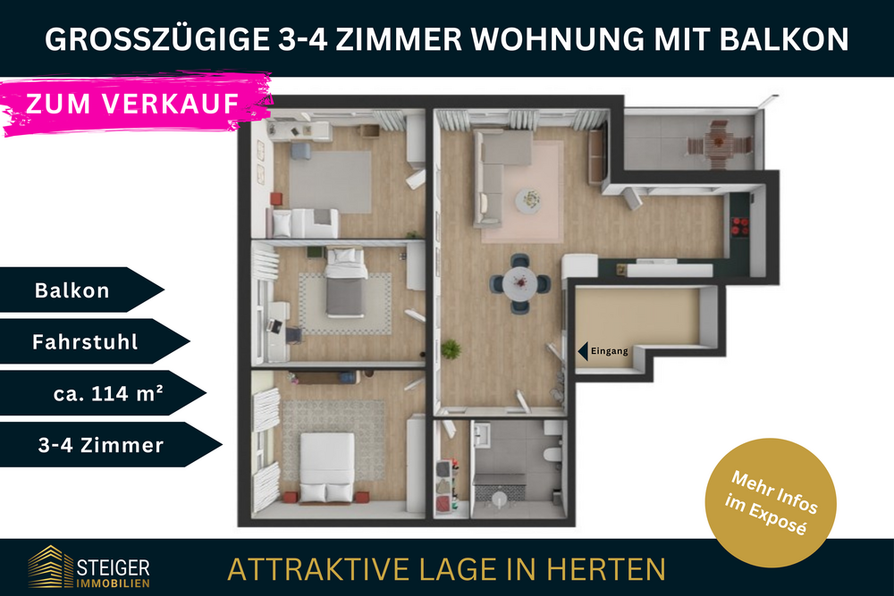 Thumbnail-Wohnung zum Kaufen in Herten 189.000,00 € 114.28 m²