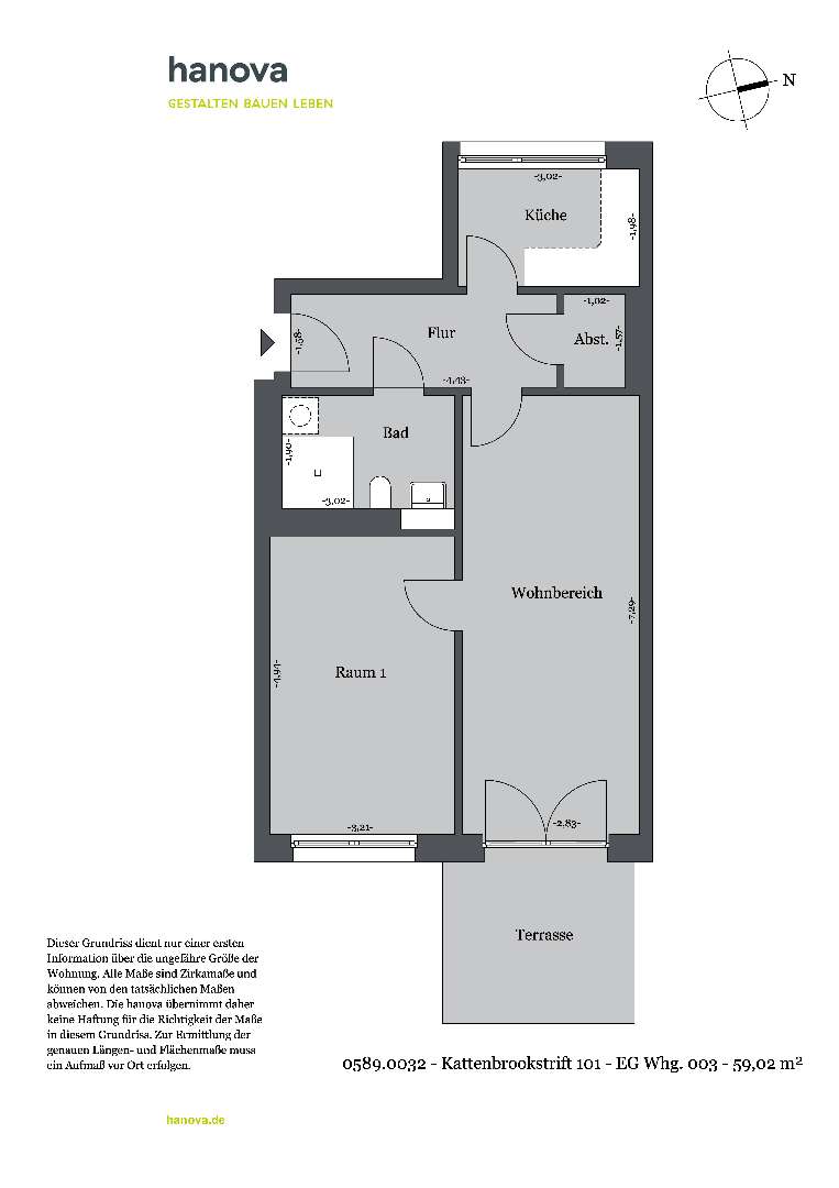Thumbnail-Wohnung zum Mieten in Hannover 652,96 € 59.36 m²