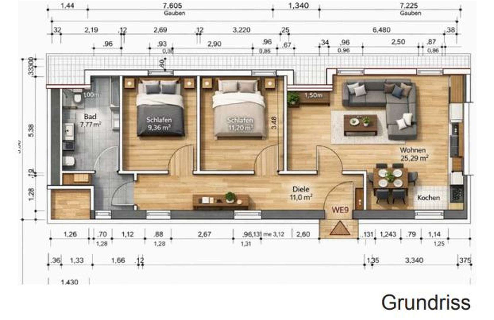 Thumbnail-Wohnung zum Mieten in Ahnatal-Weimar 800,00 € 67 m²