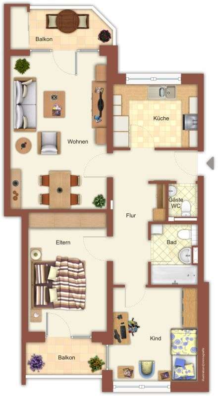 Thumbnail-Wohnung zum Mieten in Mönchengladbach 423,79 € 71.41 m²