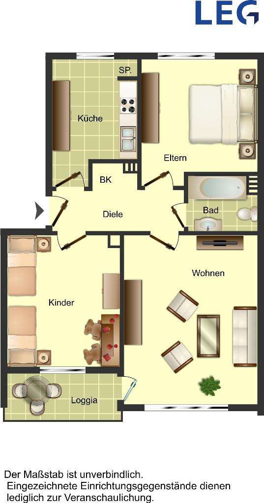 Thumbnail-Wohnung zum Mieten in Solingen 669,00 € 69.13 m²