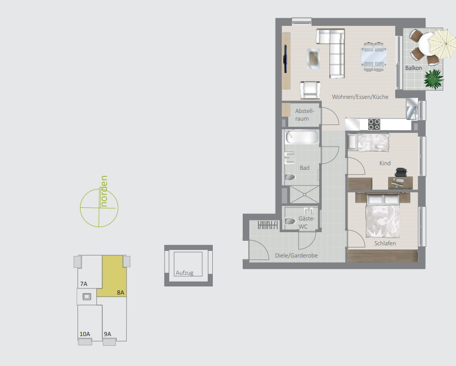 Thumbnail-Wohnung zum Mieten in Korntal- Münchingen 1.375,00 € 78.62 m²