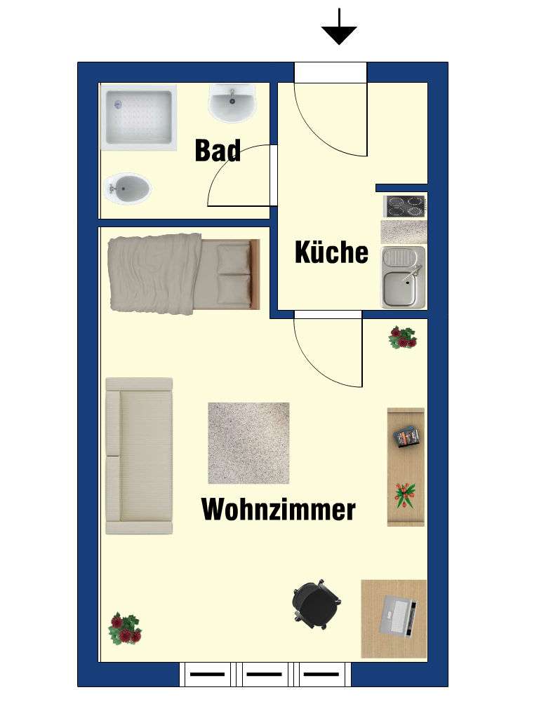 Thumbnail-Wohnung zum Mieten in Fulda 370,00 € 26.74 m²
