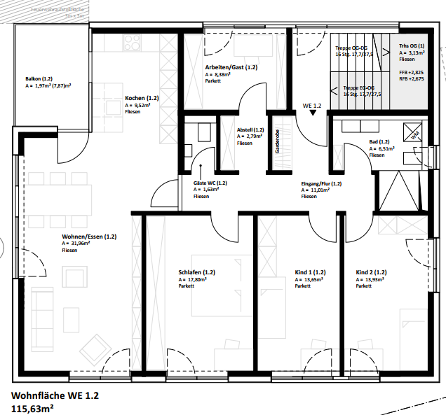 Thumbnail-Wohnung zum Mieten in Neckarsulm 1.578,35 € 115.63 m²