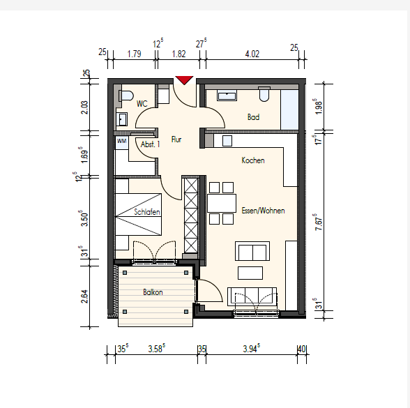 Thumbnail-Wohnung zum Mieten in Kaiserslautern 1.055,00 € 71.5 m²